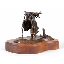 George Rammell Bronze "Woman's Work" 3/10  8" H. 12" W. Base  Good Condition