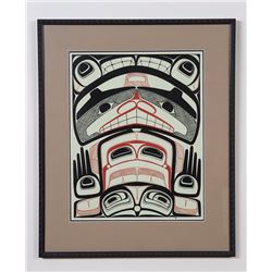 Robert Davidson Serigraph "Chest End Design" Signed R Davidson '70 in Pencil 59/113  20 1/2"x 24 1/2