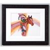 Image 1 : Original Painting on Canvas of a Hopi Dancer and Horse Signed T. Jones 27"x 31" Framed  Good Conditi