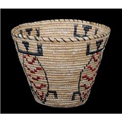 California Basket with Gila Monster Design 7" D. 5 1/2" D.  Good Condition