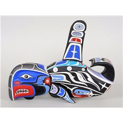 Northwest Coast Carved Killer Whale 15" L. 11 3/4" H.  Good Condition