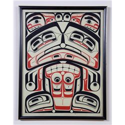 Robert Davidson Serigraph "Sea Bear Box Back" Signed RD in Serigraph, Edition of 70  20 1/2"x 26 1/2