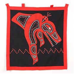 Northwest Coast Button Dance Robe with Killer Whale Design 37"x 41"  Good Condition