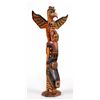 Image 1 : Kwagiulth Totem Carved with Eagle and Human Riding a Whale 1953  17" H. 9" W.  Good Condition