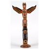 Image 2 : Kwagiulth Totem Carved with Eagle and Human Riding a Whale 1953  17" H. 9" W.  Good Condition