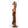 Image 3 : Kwagiulth Totem Carved with Eagle and Human Riding a Whale 1953  17" H. 9" W.  Good Condition