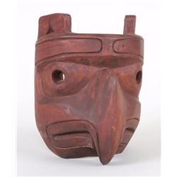 Henry Hunt Thunderbird Mask Carved in 1953 For RCMP Constable Robert Montgomery - Signed 7 5/8" H. 5