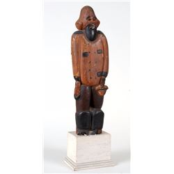 Early Carved Cherry Wood Sea Captain From Alaska 16" H. 4" W.  Good Condition