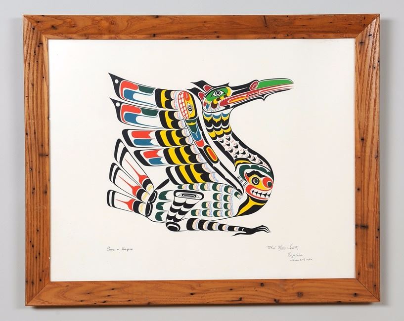 Chief Henry Speck Silkscreen of a Crane 