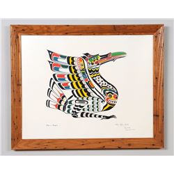 Chief Henry Speck Silkscreen of a Crane 