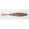 Image 1 : 19TH C. Tlingit Dance Paddle with Painted Design On One Side and Carved Design On the Other 35 1/2" 