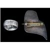 Image 2 : Silver Brooch with Raven Design by Elsie Nelson 1 1/4"x 1 1/2" and a Silver Ring by Kelvin Thompson 