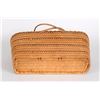 Image 2 : Mt. Currie Handled Basket with Imbricated Design 16 1/2" L. 6" W. 7 3/4" H.  Good Condition