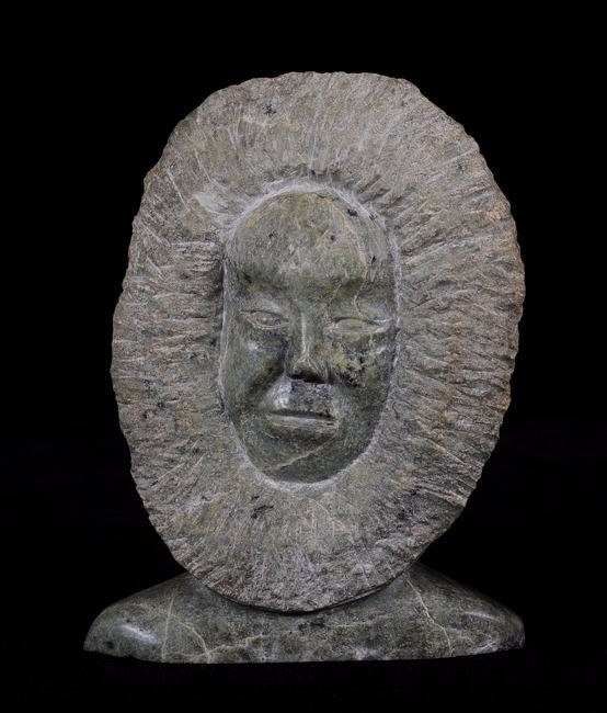 Inuit Steatite Carving of an Inuk Face - Unsigned 7