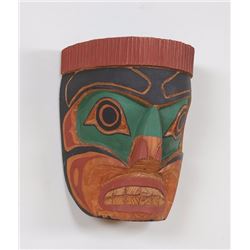 Fire Chief Mask Carved by Danny Crammer Jr. 7 3/4" H. 6 1/4" W.  Good Condition