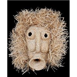 Ojibway Corn Husk Mask 13" H. 12 1/2" W.  Good Condition