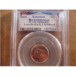 2009 LINCOLN EARLY CHILDHOOD CENT PCGS MS66RD