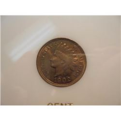 1902 INDIAN HEAD CENT UNC IN NICE HARD CASE