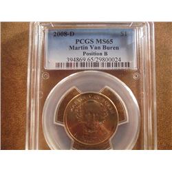 2008-D VAN BUREN DOLLAR PCGS MS65 POS. B