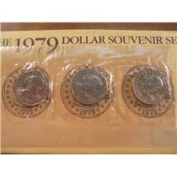 1979  P/D/S SBA DOLLAR SOUVENIR SET ORIGINAL US MINT PACKAGING