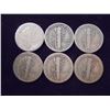 Image 2 : 6 ASSORTED 1920'S & 30'S MERCURY DIMES