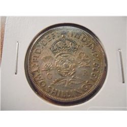 1939 GREAT BRITAIN SILVER 2 SHILLINGS