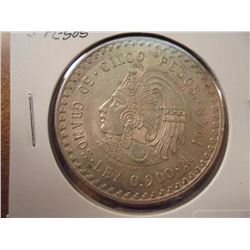1948  MEXICO SILVER 5 PESOS .8680 OZ. ASW