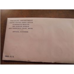 1965 US SPECIAL MINT SET WITH ENVELOPE 40% SILVER JOHN F. KENNEDY HALF DOLLAR, SEALED