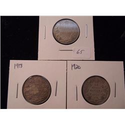 1914,18 & 1920 CANADA SILVER 25 CENTS