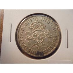 1944 GREAT BRITAIN SILVER 2 SHILLINGS