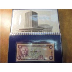 1977 JAMAICA 2 NOTE SET $1 AND $2 SERIAL NUMBERS R BOTH STAR 002557, CRISP UNC