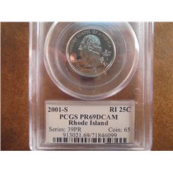 2001-S RHODE ISLAND QUARTER PCGS PR69 DCAM