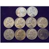 Image 1 : 10 ASSORTED 35% SILVER JEFFERSON WAR NICKELS