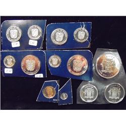 13 ASSORTED PROOF COINS 10 FROM PANAMA & 3 FROM JAMAICA.
