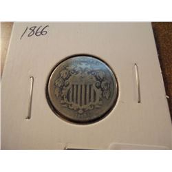 1866 SHIELD NICKEL