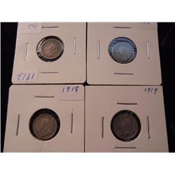 1912,13,18 & 19 CANADA SILVER 5 CENTS