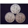 Image 1 : 1942, 1943-S & 1944-S WALKING LIBERTY HALF DOLLARS