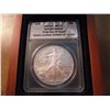Image 1 : 2010 AMERICAN SILVER EAGLE ANACS MS70 1ST DAY ISSUE IN NICE WOODEN CASE