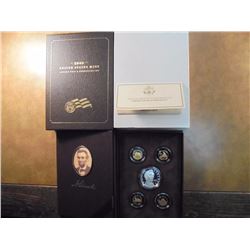 2009 LINCOLN COIN & CHRONICLES SET PROOF LINCOLN SILVER DOLLAR AND 4 PROOF LINCOLN CENTS, ORIGINAL U