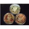 Image 2 : 3-2009 BARACK OBAMA INAUGURATION TOKENS (PF) ALL THREE ARE GOLD IN COLOR