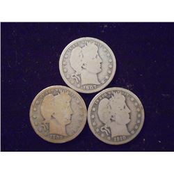 1907-D,09-S & 1910 BARBER QUARTERS