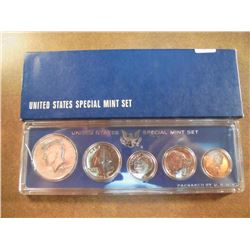 1966 US SPECIAL MINT SET WITH BOX 40% SILVER JOHN F. KENNEDY HALF DOLLAR