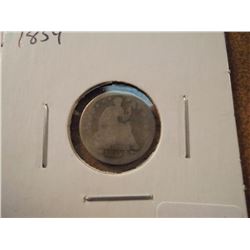 1854 SEATED LIBERTY HALF DIME