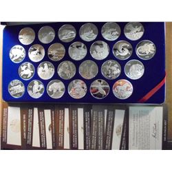 BRITISH VIRGIN ISLANDS "OFFICIAL ENDANGERED WILDLIFE COMMEMORATIVE COINS", CONTAINS: 25-LEGAL TENDER