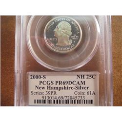 2000-S SILVER NEW HAMPSHIRE QUARTER PCGS PR69 DCAM