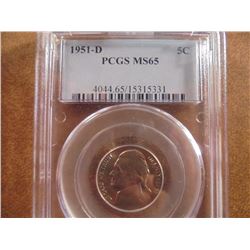 1951-D JEFFERSON NICKEL PCGS MS65