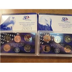2000 & 2003 US 50 STATE QUARTERS PROOF SETS WITH BOXES