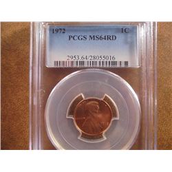 1972 LINCOLN CENT PCGS MS64RD