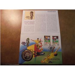 1994 ZAMBIA 2000 KWACHA PROOF COIN IN ROMANIA POSTAL COVER
