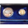 Image 2 : 1987 GOLD & SILVER US CONSTITUTION 2 COIN PF SET CONTAINS: 1987-W $5 GOLD AND 1987-S SILVER DOLLAR, 